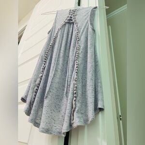 Anthropologie Heathered Light Gray Ribbed Swing Tank